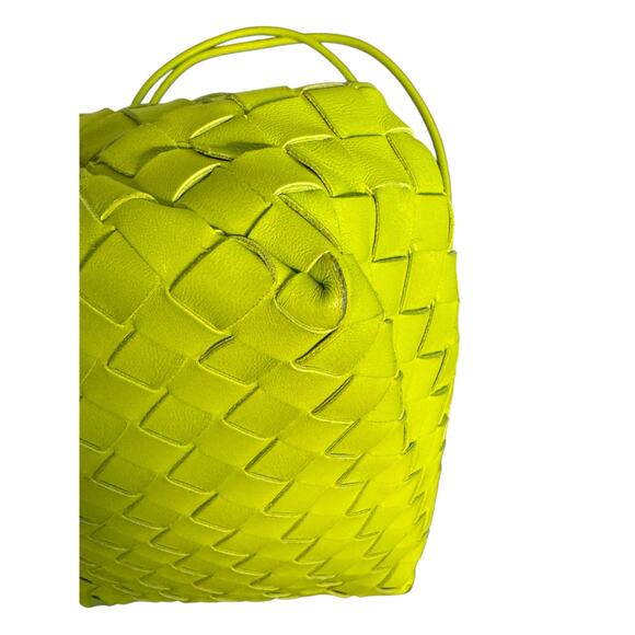 Bottega Veneta NWT Mini Loop Intrecciato Camera Bag in Acid Kiwi - Picture 6 of 16